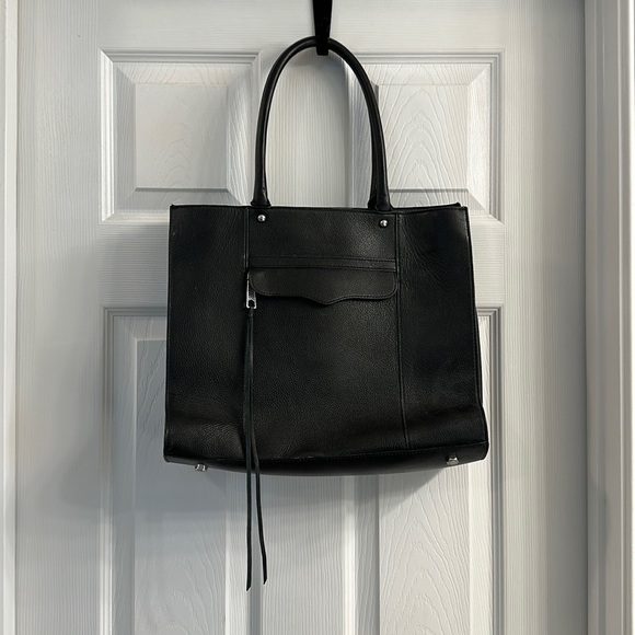 Rebecca Minkoff Handbags - Rebecca Minkoff Saffiano Black Leather Tote Bag